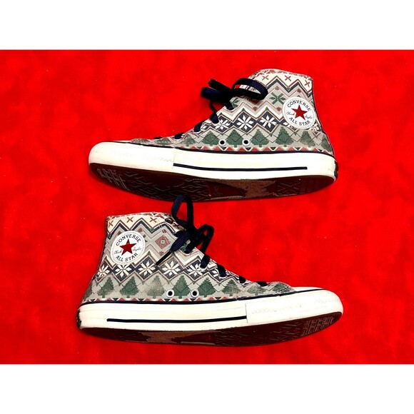 Converse Chuck Taylor High Top Holiday Sweater Christmas Mens 6 Womens 8 169352c - Picture 3 of 11